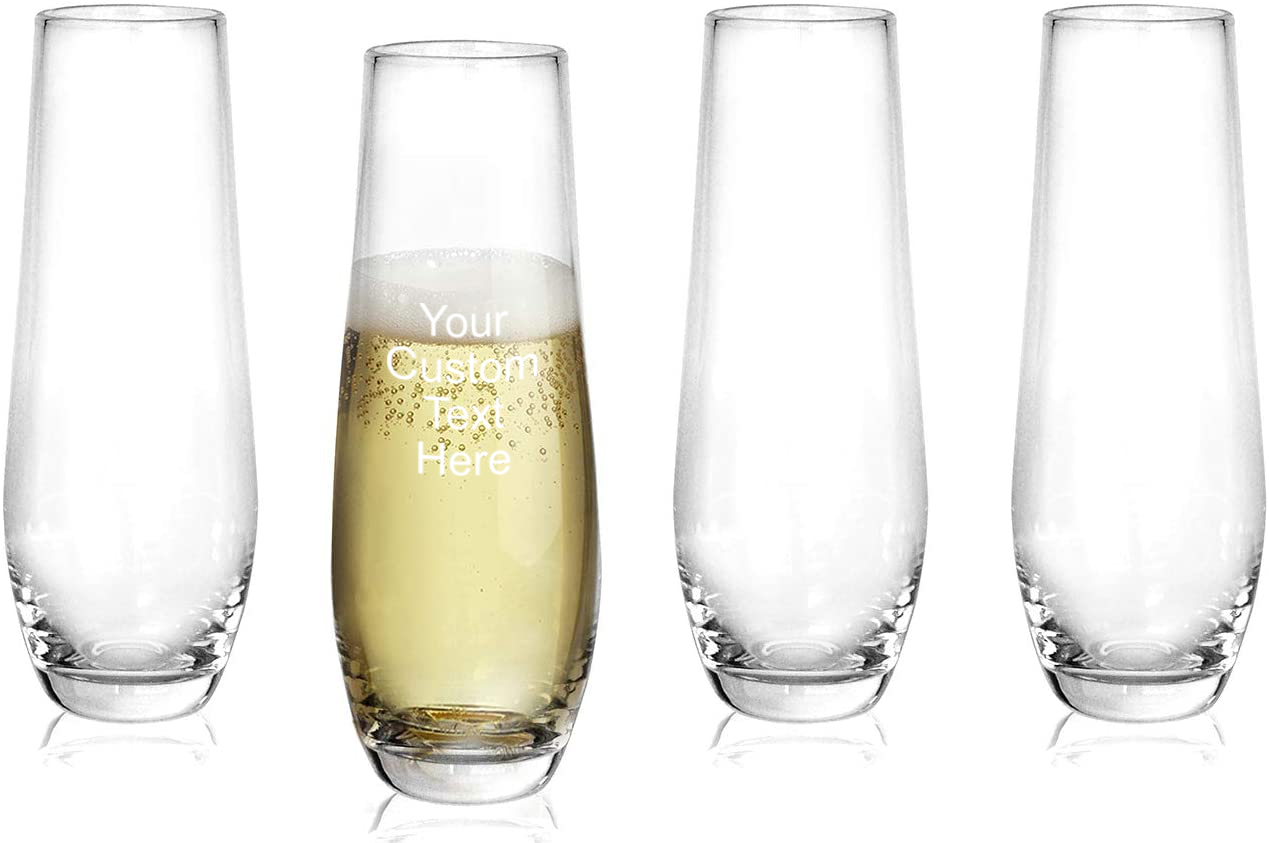 Custom Engraved Champagne flutes for Mother's day