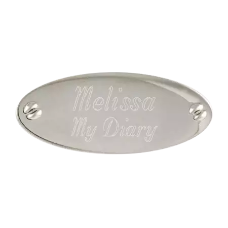 Engraved Nickel Oval Plate 1 7/8 X 3/4