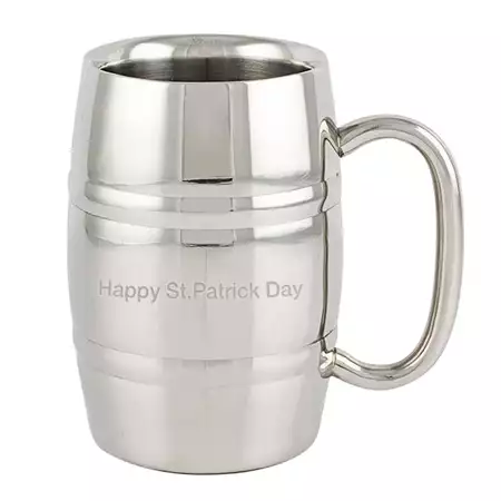 Happy St.Patrick's Day Stainless Steel Double Walled Stein buy at ThingsEngraved Canada
