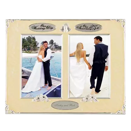 4x6 Twin Wedding/25th Anniversary Frame buy at ThingsEngraved Canada