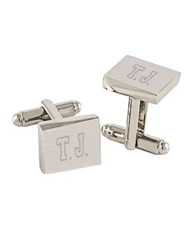 Brushed Silver Cuff Links buy at ThingsEngraved Canada