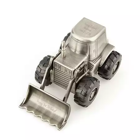 Engravable Bulldozer Pewter tone Bank buy at ThingsEngraved Canada