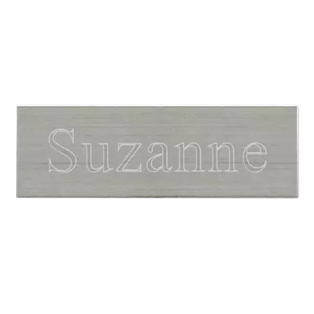 Brass Pewter tone Plate 1 1/2x 1/2 with Custom Engraving buy at ThingsEngraved Canada