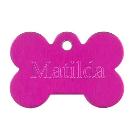 Pink Bone Pet Tag with Custom Engraving buy at ThingsEngraved Canada