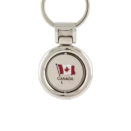Canada Flag Round Rotating Keychain buy at ThingsEngraved Canada