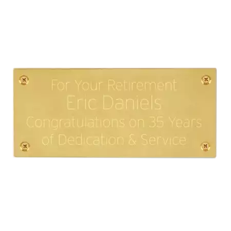 Engraved Brass Plate With Screws 3 1/2 x 1 9/16 buy at ThingsEngraved Canada