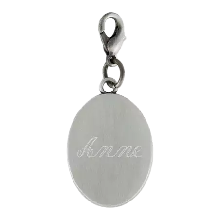 Personalized Charm Oval Pewtertone buy at ThingsEngraved Canada