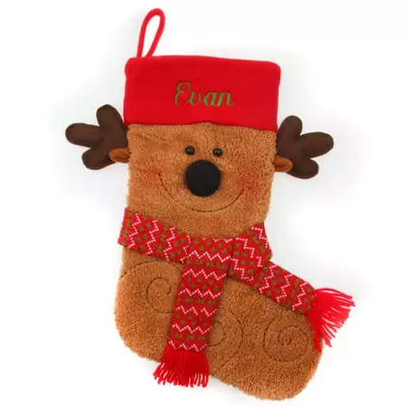 Reindeer Plush Face Stocking buy at ThingsEngraved Canada
