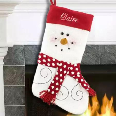 Customizable Snowman Plush Face Stocking