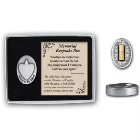 Custom Engraved Memorial Keepsake Box - Always in My Heart with Custom Engraving