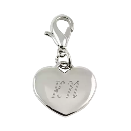 Silver Heart Charm Keychain Holder with Custom Engraving buy at ThingsEngraved Canada