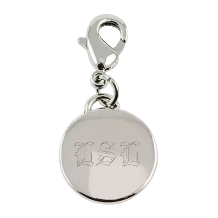Small Silver Charm Keychain Holder with Custom Engraving