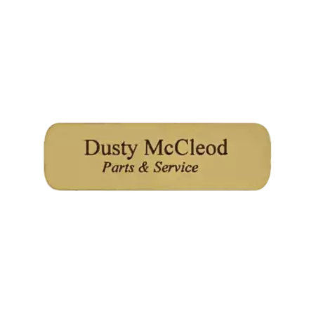 Small Gold/Black Plastic Name Tag with Magnet Back