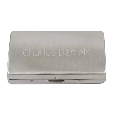 Plain Brushed Cigarette Case with Custom Engraving buy at ThingsEngraved Canada