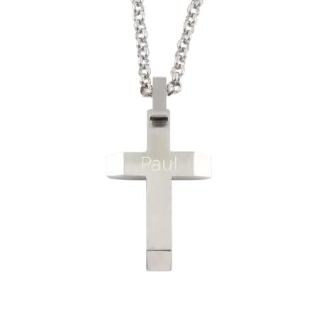 S/S Angled Cross with 24 Chain buy at ThingsEngraved Canada
