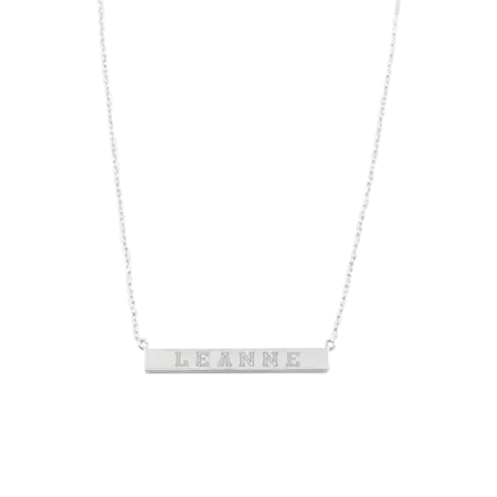 Customized Silver Long bar necklace