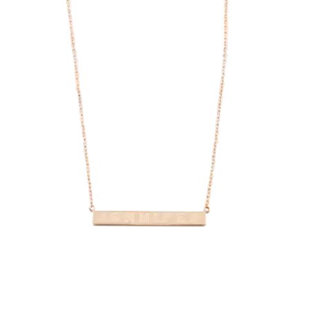 Engravable Rose Gold Plated Long bar necklace