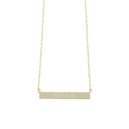 Personalized Gold Plated Long bar necklace