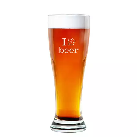 I ☘️  Beer Rounded Pilsner Glass 16oz