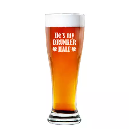 He's my Drunker Half Rounded Pilsner Glass 16oz buy at ThingsEngraved Canada
