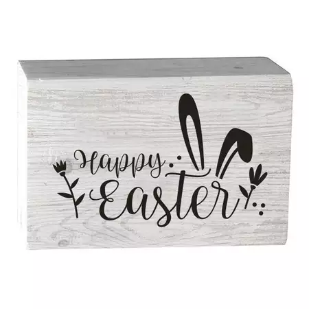 Happy Easter Barn House Wooden Block