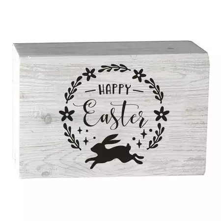Happy Easter Spring Decor Wooden Block buy at ThingsEngraved Canada