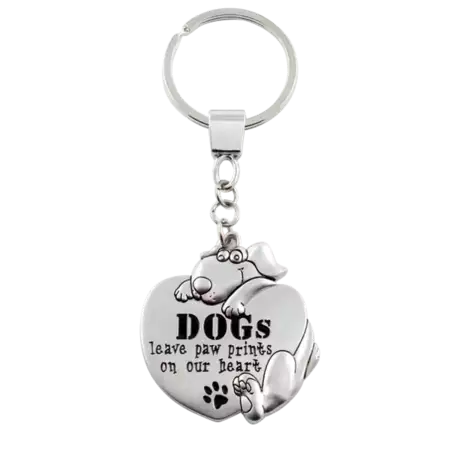 "Dogs leave paw prints on our hearts " Keychain with Custom Engraving on the back buy at ThingsEngraved Canada