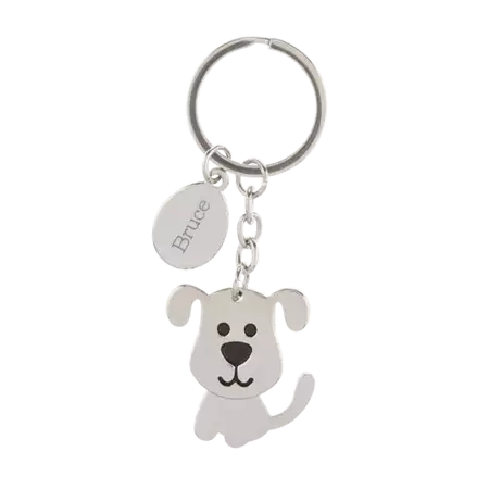 Dog Keychain with Moving Head - Customized Engraved Name buy at ThingsEngraved Canada