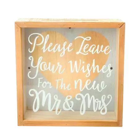 Mr & Mrs Wish Box (Wood and Glass) buy at ThingsEngraved Canada