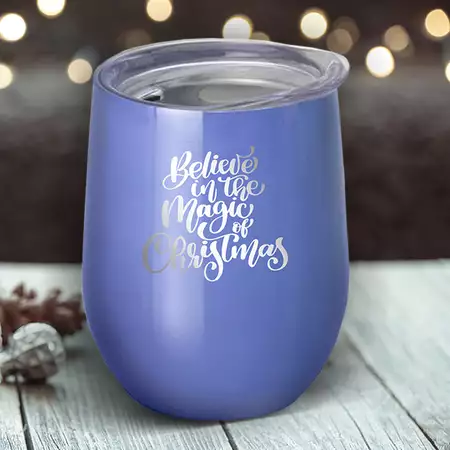 Believe in the magic of Christmas Stemless Wine Tumbler With Lid