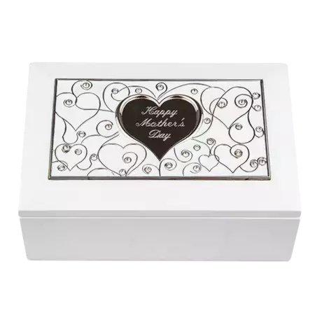 White Jewel Box with Recessed Heart buy at ThingsEngraved Canada