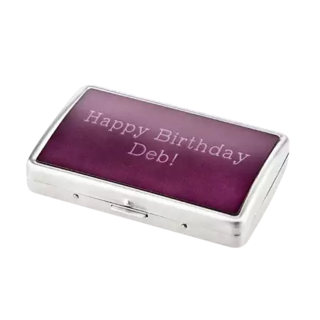Personalized Matte Purple Stainless Steel Cigarette Case buy at ThingsEngraved Canada