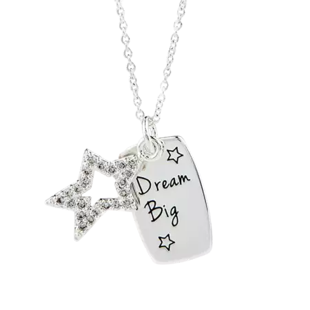 Dream Big Necklace Silver with Star buy at ThingsEngraved Canada