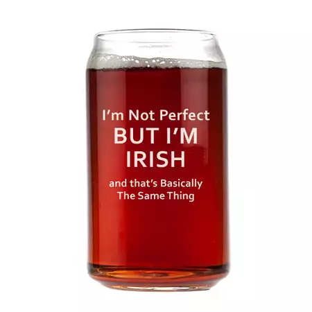 I'm not Perfect Engraved Beer Can Glass 16oz