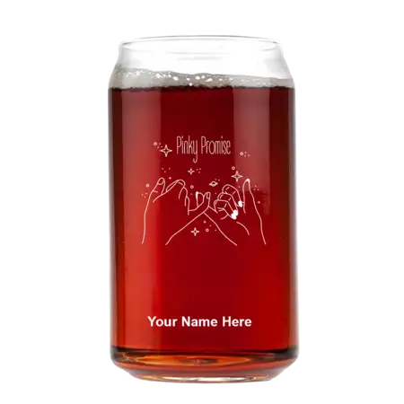 Custom Pinky Promise Beer Can Glass buy at ThingsEngraved Canada