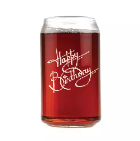 Custom Happy Birthday Beer Glass