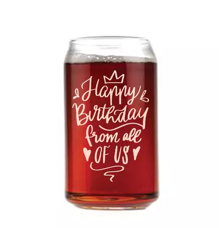 Happy Birthday Beer Glass buy at ThingsEngraved Canada