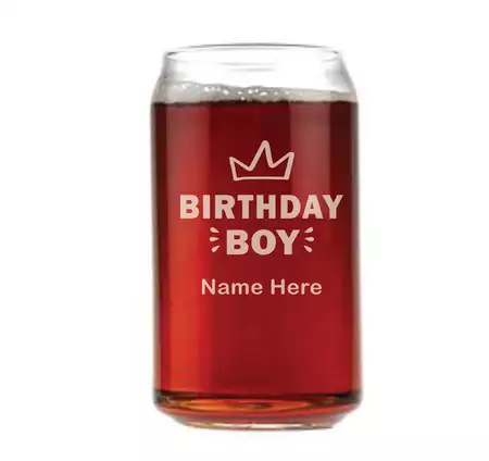 Custom Birthday Boy Beer Glass buy at ThingsEngraved Canada