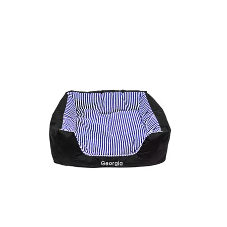 Small Pet Bed - Navy Blue Stripes with Custom Embroidery buy at ThingsEngraved Canada