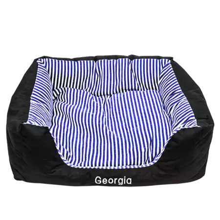 Large Pet Bed Navy Blue Stripes buy at ThingsEngraved Canada