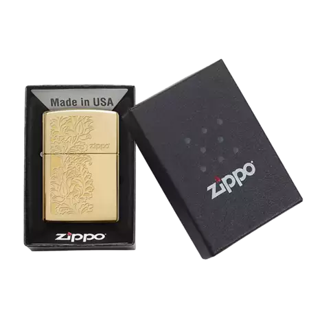 Zippo Fusion Paisley Brass Lighter buy at ThingsEngraved Canada