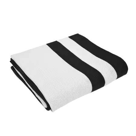 Merben Multi Stripe Black & White Throw with Custom Embroidery buy at ThingsEngraved Canada
