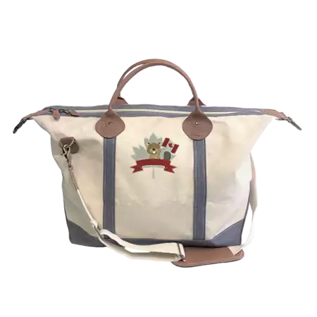 Canvas Weekender Bag with Canadian Beaver Embroidery buy at ThingsEngraved Canada