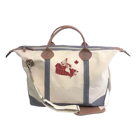 Canvas Weekender Bag with Canada Map Embroidery buy at ThingsEngraved Canada