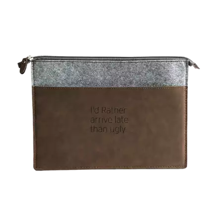 Faux Leather Travel Pouch - Bay Brown buy at ThingsEngraved Canada