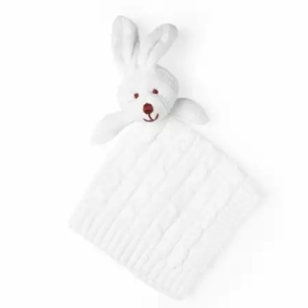 Personalized Knit Security Blanket - White Bunny