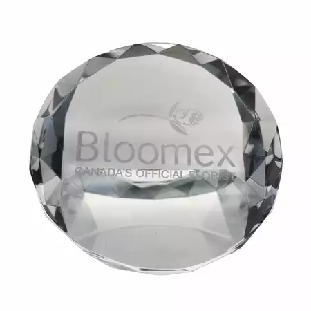 Customized Faceted Crystal Paperweight buy at ThingsEngraved Canada