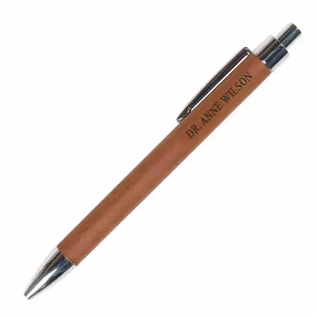 Tan Faux Leather Pen buy at ThingsEngraved Canada