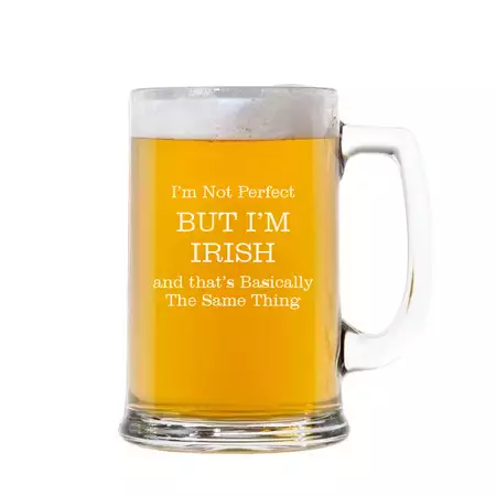 I'm not Perfect Engraved Handled Beer Mug Stein 15oz