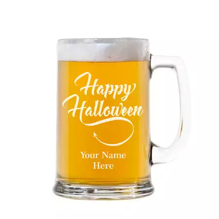 Custom Engraved Happy Halloween Beer Mug buy at ThingsEngraved Canada